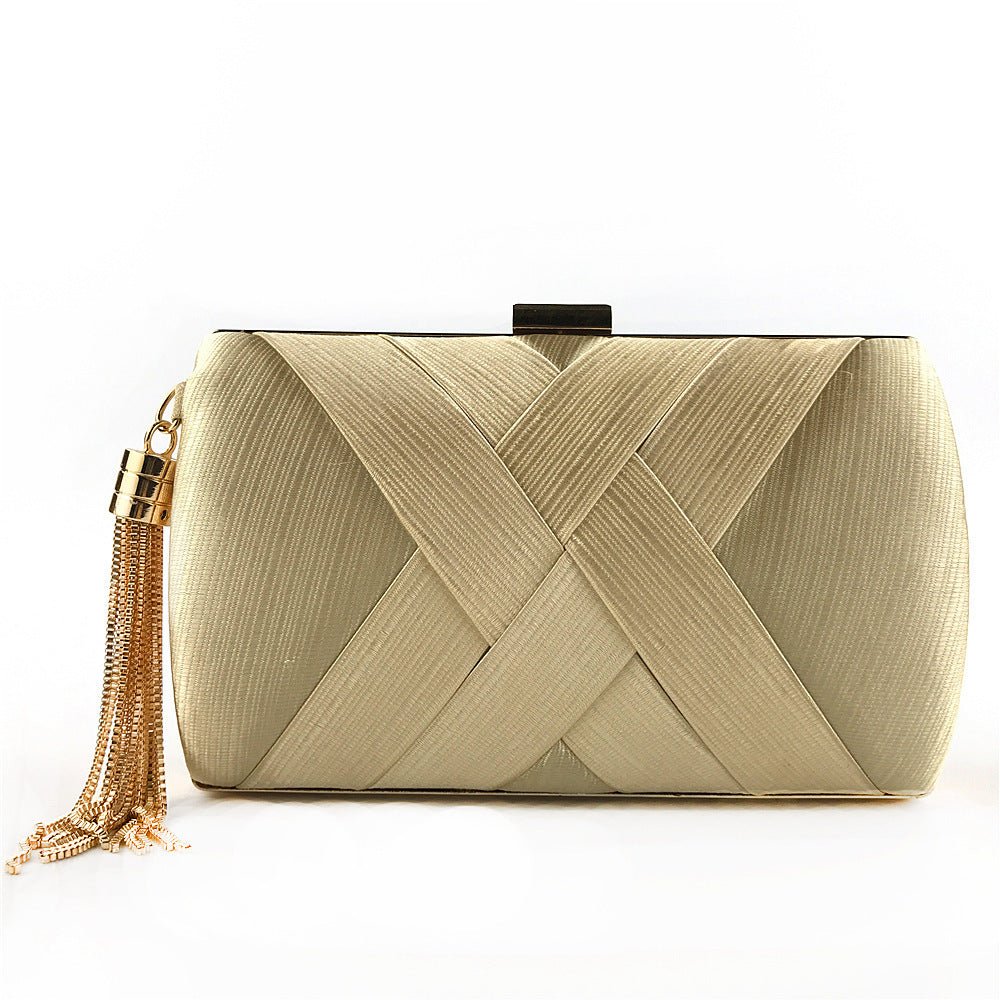Glamorous Satin Evening Purse with Tassel Detail - Befez