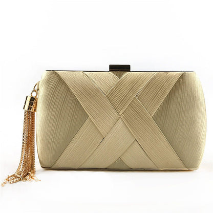 Glamorous Satin Evening Purse with Tassel Detail - Befez