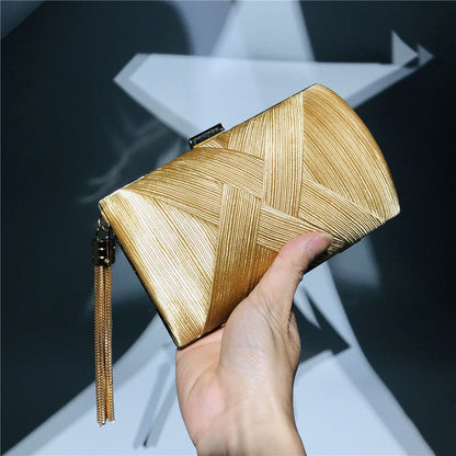 Glamorous Satin Evening Purse with Tassel Detail