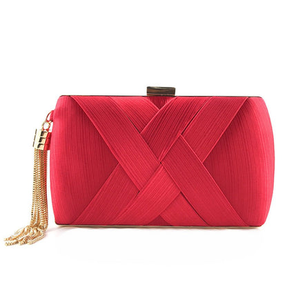 Glamorous Satin Evening Purse with Tassel Detail