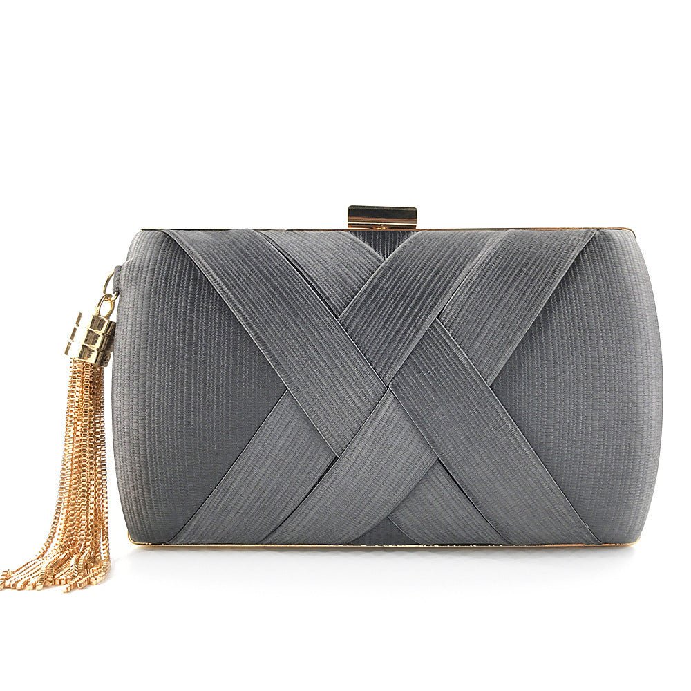 Glamorous Satin Evening Purse with Tassel Detail
