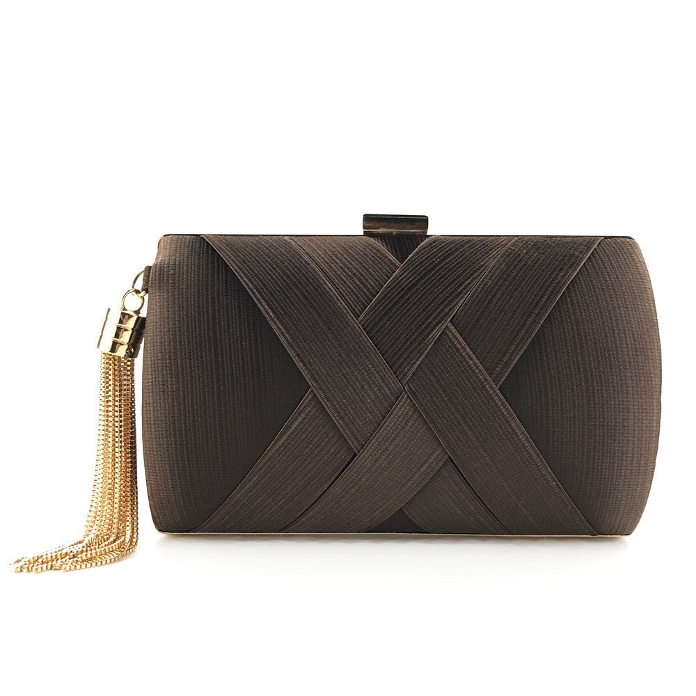 Glamorous Satin Evening Purse with Tassel Detail