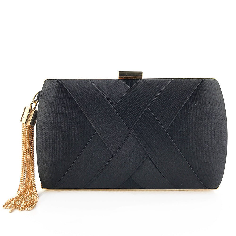 Glamorous Satin Evening Purse with Tassel Detail