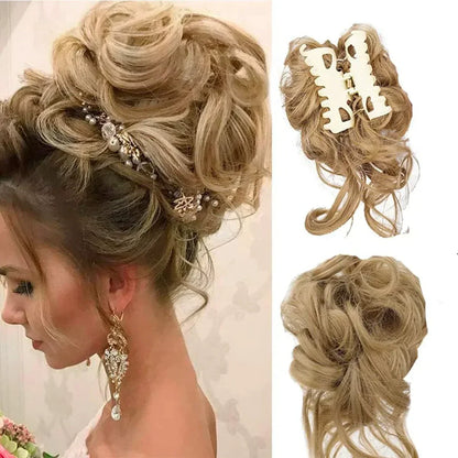 Easy Clip-in Bun for Curly Hair with Volume
