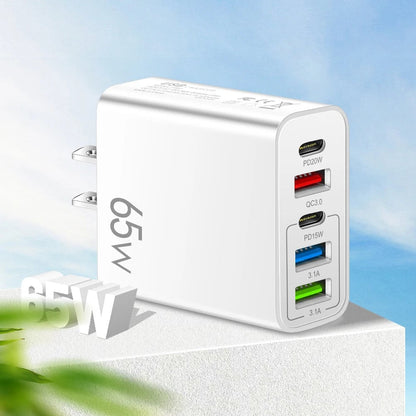Compact 6 Port Fast Charger 65W US Plug