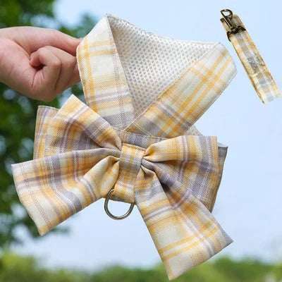 Cute Dog Harness with Bow Tie