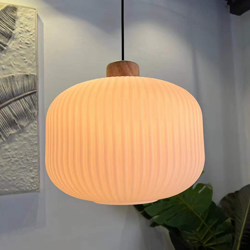 Rustic Wooden Glass Pendant Light