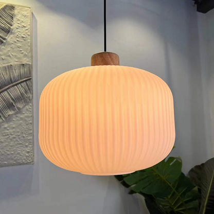 Rustic Wooden Glass Pendant Light