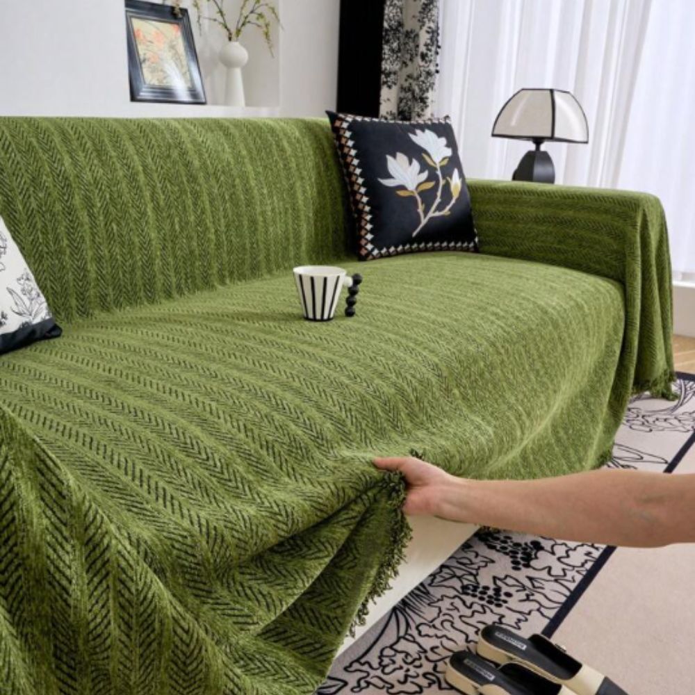 Stylish Herringbone Chenille Couch Slipcover