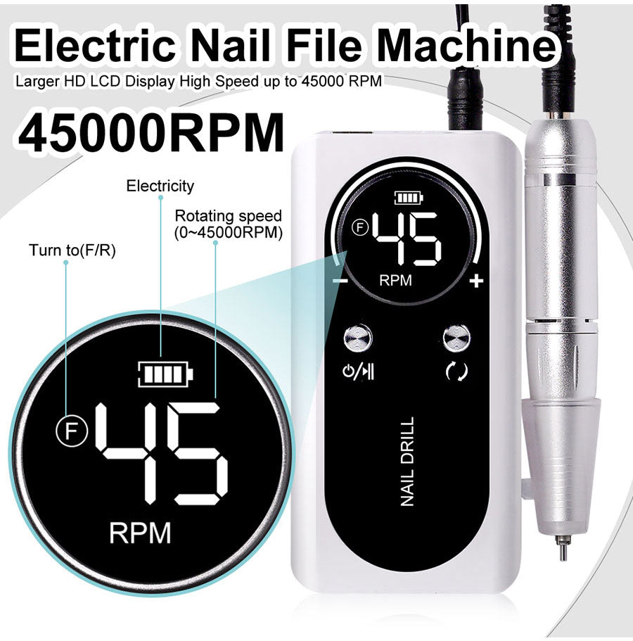 Compact Rechargeable Nail Drill Kit for Manicure