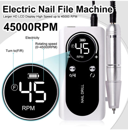 Compact Rechargeable Nail Drill Kit for Manicure