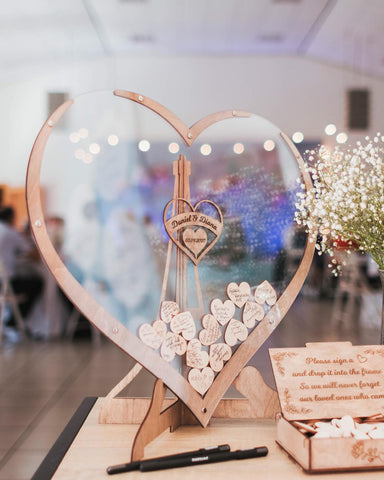 Romantic Heart Shaped Wedding Guest Book - Befez