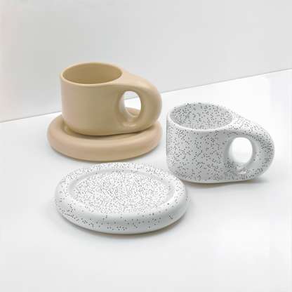 Simple Elegant Porcelain Tea Cup and Saucer Set