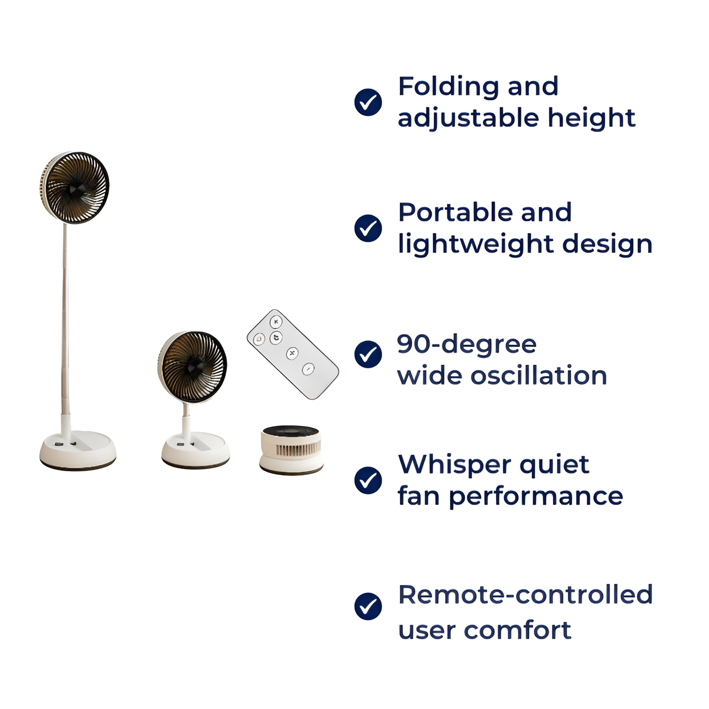 Compact Personal Fan - Silent Rechargeable Befez