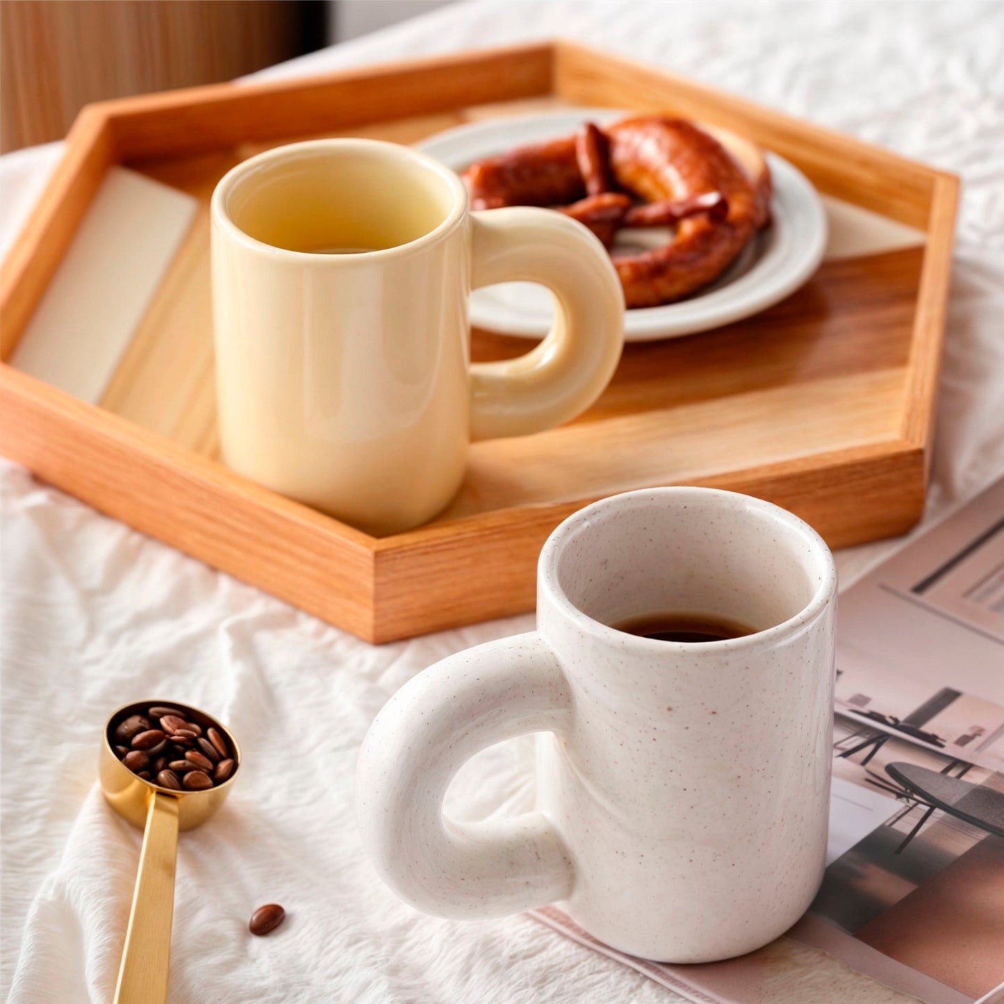 Elegant Geometric Porcelain Coffee Cup