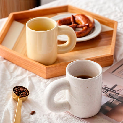 Elegant Geometric Porcelain Coffee Cup