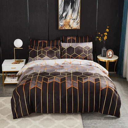 Soft Geometric Bedding Duvet Cover Set