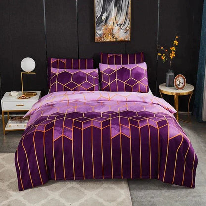 Soft Geometric Bedding Duvet Cover Set