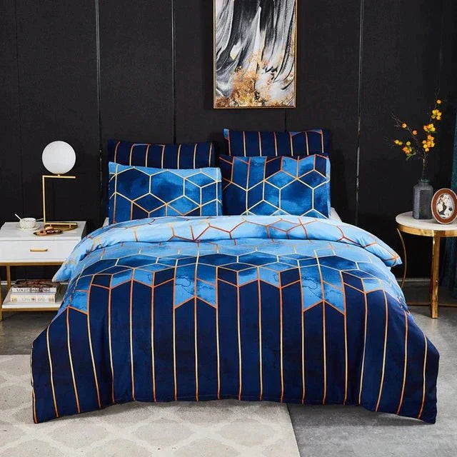 Soft Geometric Bedding Duvet Cover Set