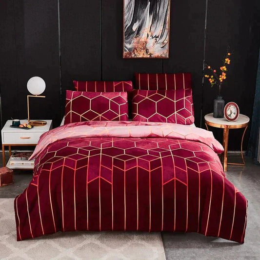 Soft Geometric Bedding Duvet Cover Set - Befez