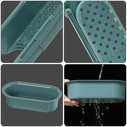 Space Saving Adjustable Sink Caddy for Sponges