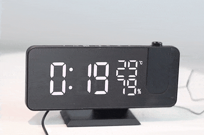 Smart LED Alarm Clock with Projector and USB Port