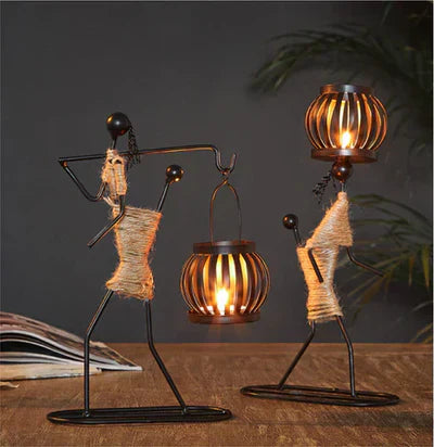 Unique Vintage Metal Candle Holder