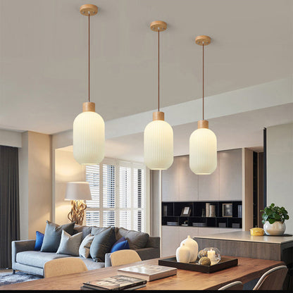Rustic Wooden Glass Pendant Light