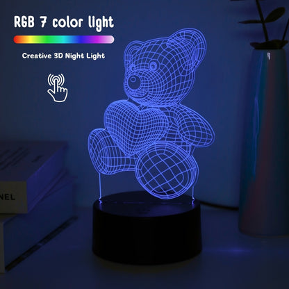 3D Cute Teddy Bear Night Lamp