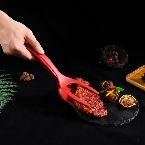 2-in-1 Silicone Tongs and Flexible Spatula