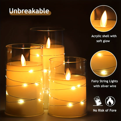 Warm Ambient LED Candle Set with Remote