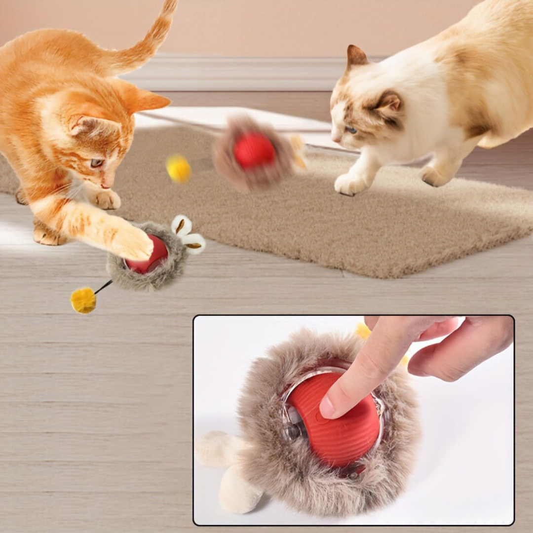 Fun Interactive Furry Cat Toy Ball
