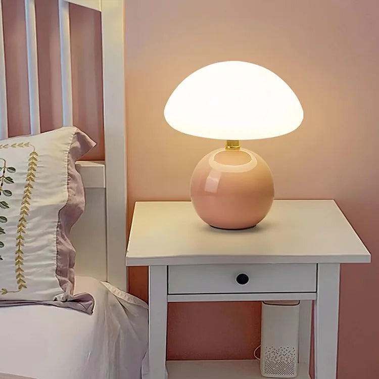 Soft Mushroom Table Lamp - Warm Cream Bedroom Light