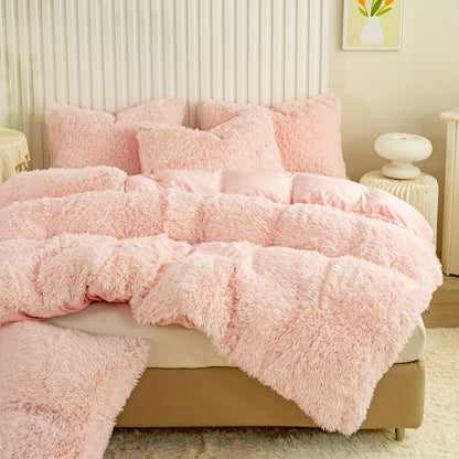 Cozy Soft Plush Duvet Cover Set with Zipper