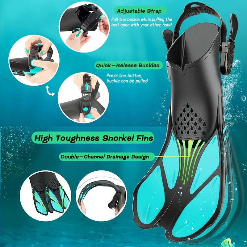 Compact Snorkel Fins for Travel & Recreation - Befez
