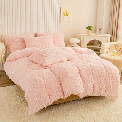 Cozy Soft Plush Duvet Cover Set with Zipper