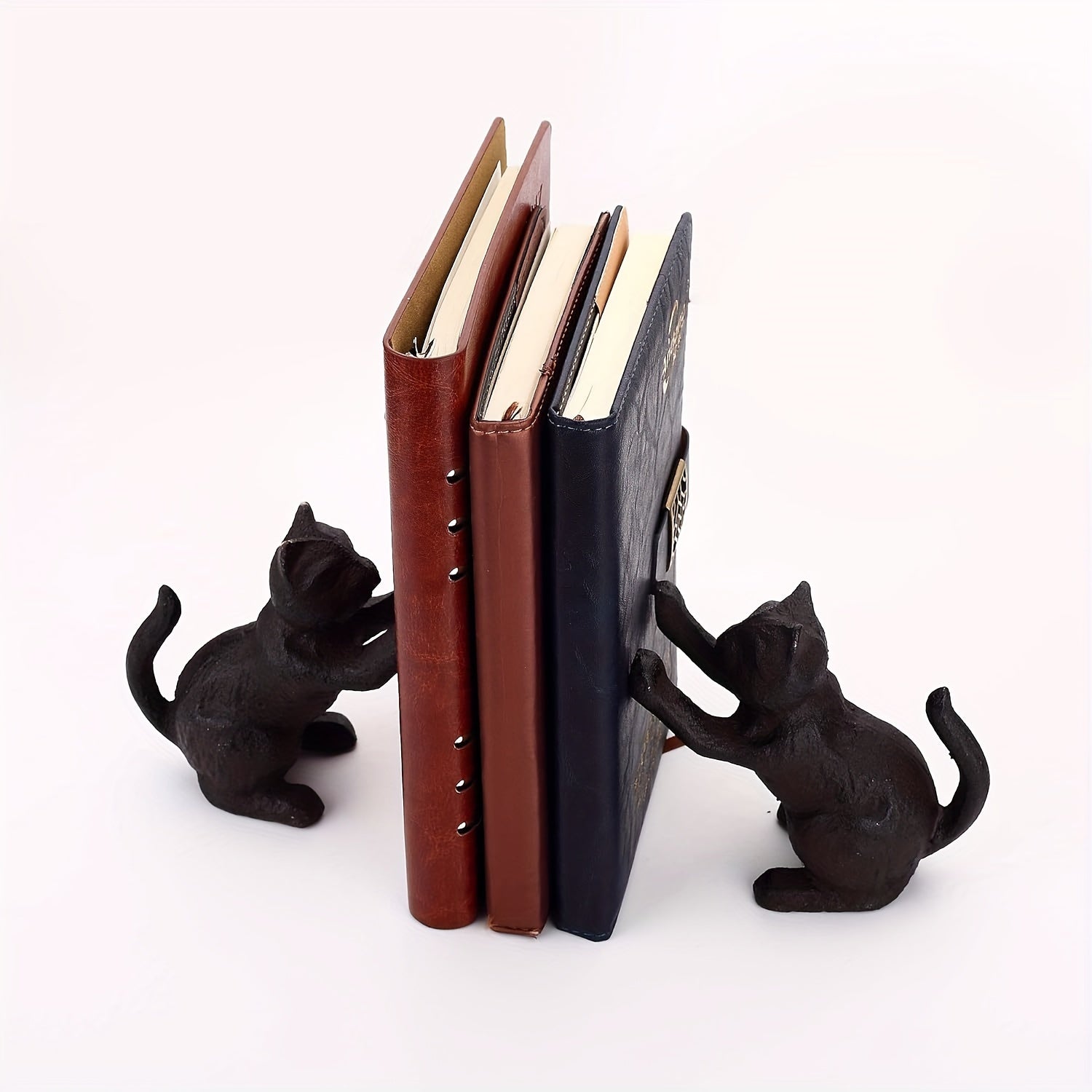 Classic Cat - Traditional Metal Book Ends for Home Decor - Befez
