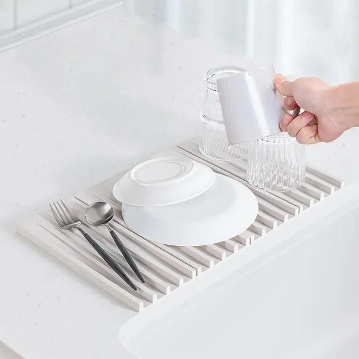 Flexible Silicone Drying Mat for Kitchen Counters