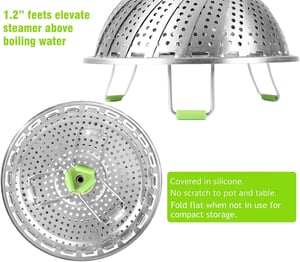 Easy Fold Stainless Steel Vegetable Steamer Basket