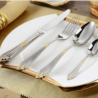 Premium 4-Piece Gold Plated Flatware Set
