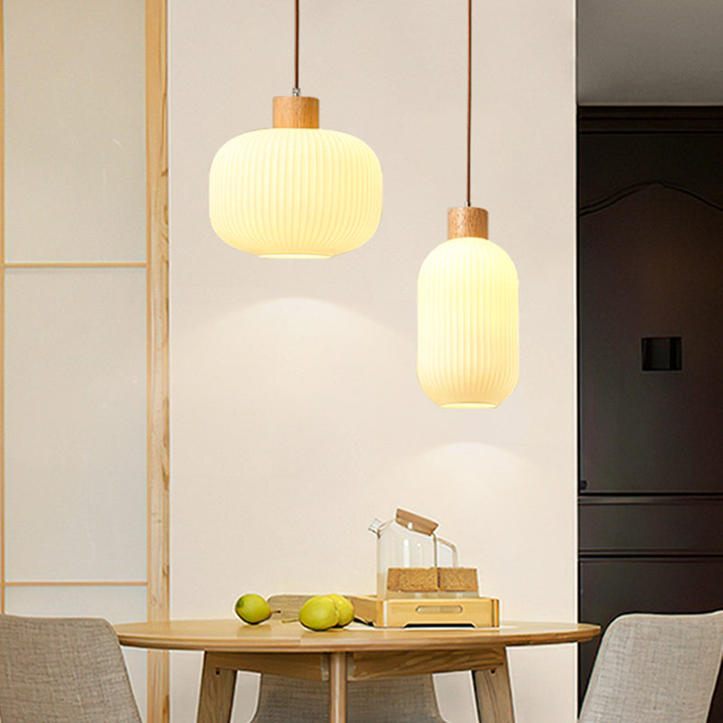 Rustic Wooden Glass Pendant Light