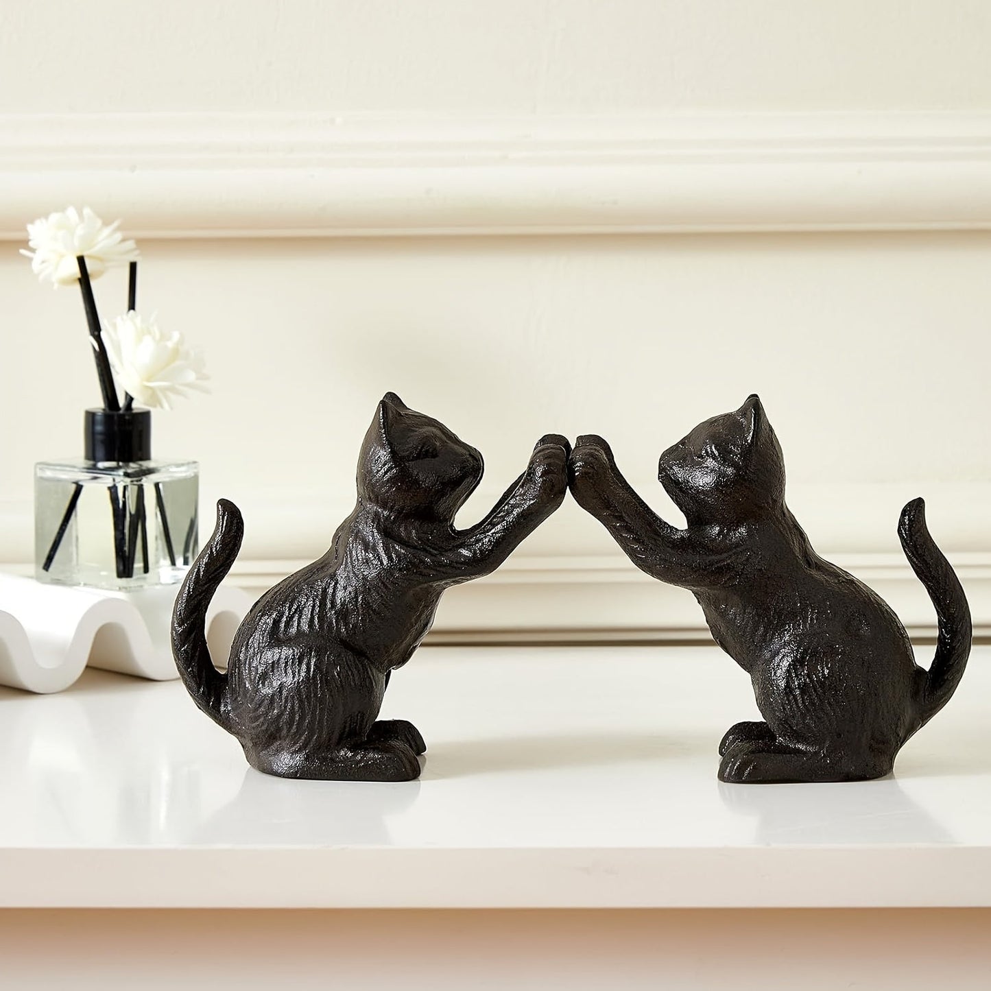 Rustic Cast Iron Book Ends with Traditional Style