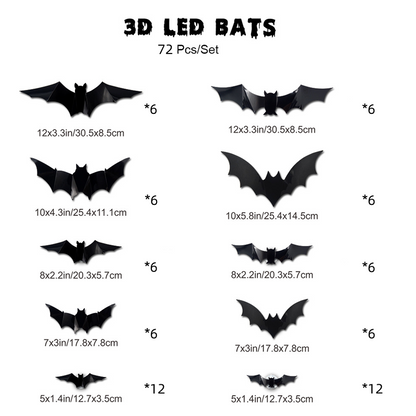 Spooky 3D Bat LED Wall Decoration