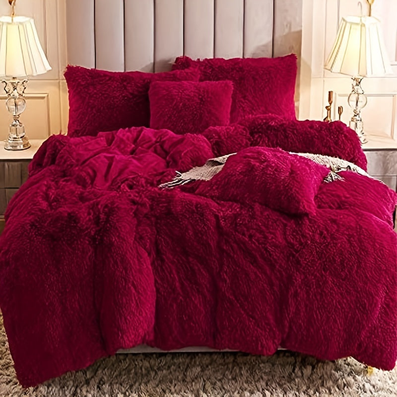 Cozy Soft Plush Duvet Cover Set with Zipper