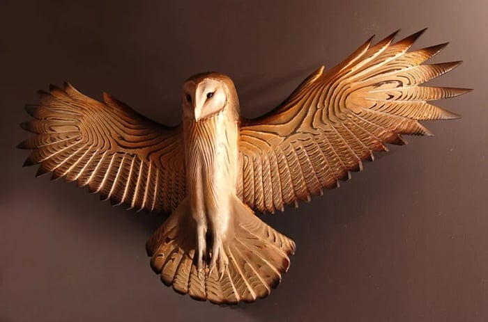 Rustic Wooden Owl Wall Art Decor