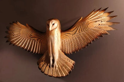 Rustic Wooden Owl Wall Art Decor