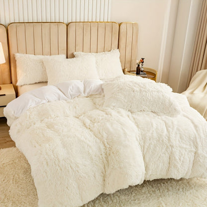 Cozy Soft Plush Duvet Cover Set with Zipper