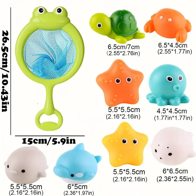 Colorful Bath Toy with Scoop Net