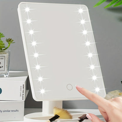 Compact Travel Makeup Mirror with 16 LED Lights