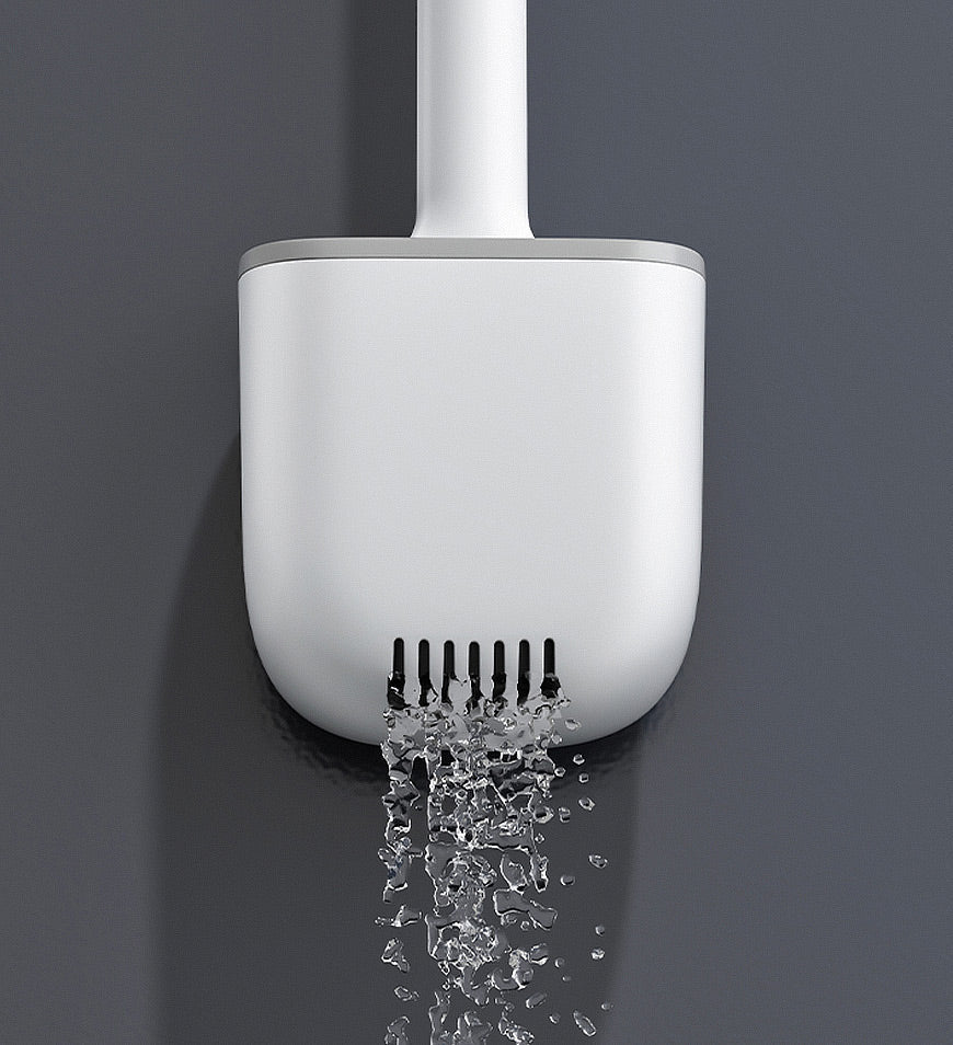 Hygienic Toilet Brush with Soft Silicone Bristles